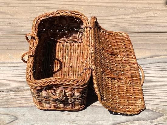 あけび 蓋付 バスケット【現品限り】 あけび 蓋付 バスケット【現品限り】
