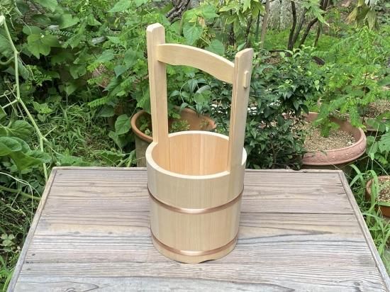 天然さわらの手桶（打ち水）墓参桶（7寸）直径21cm