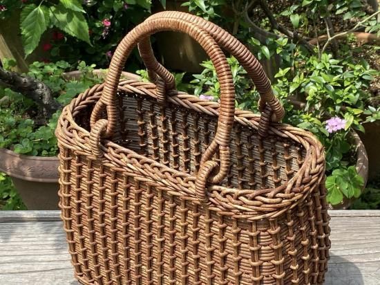 あけび手提げ 畝（うね）編 駒型【現品限り】