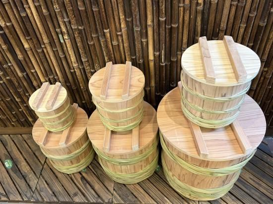 天然秋田杉の漬物樽（5升）漬物桶 竹タガ