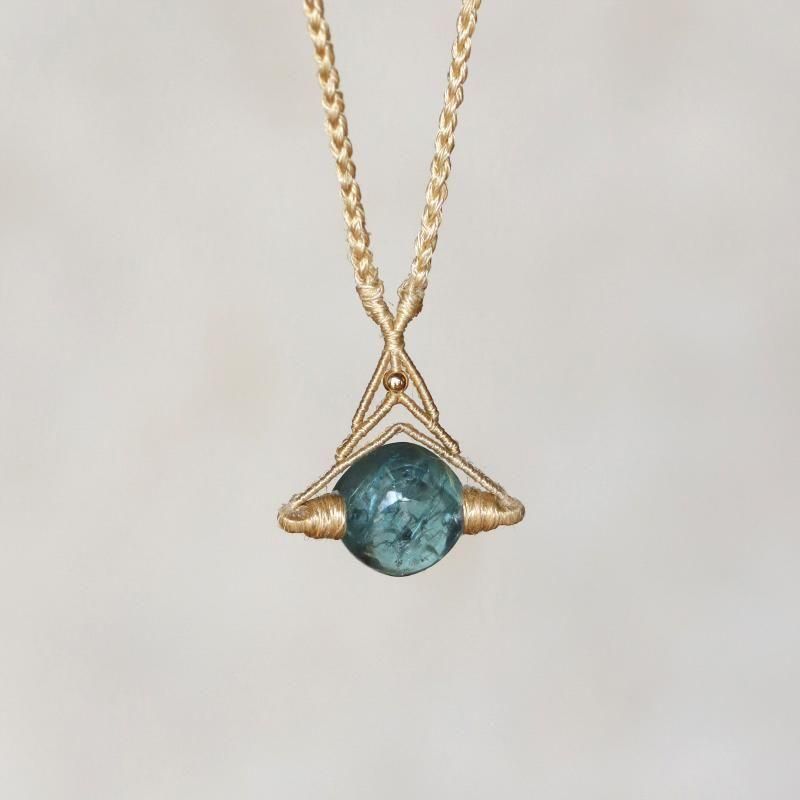 アクアマリン ムガシルクネックレス - まほら mahola art&crystal