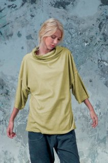 T513 Scarf Neck Sweater-Yellowʲ