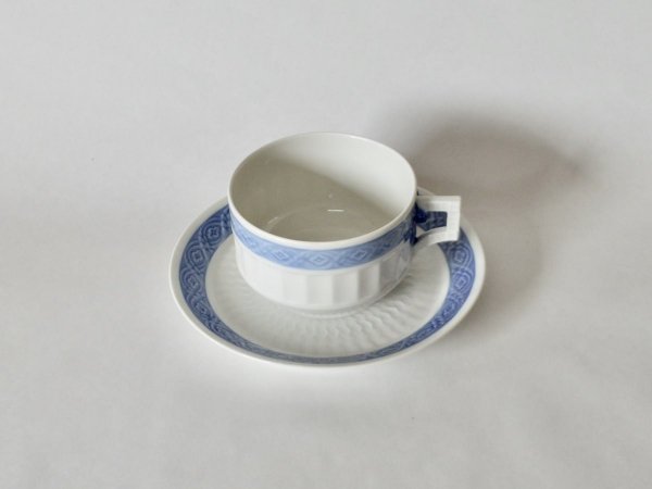 Tea Cup & Saucer / Blue Fan