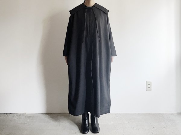 Original puritancollor coat dress  /  チャコールブラック
