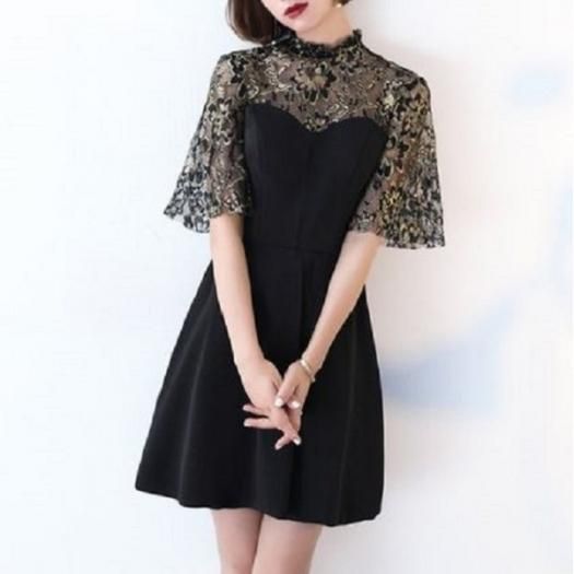 21年春夏再入荷 送料込 花柄 フリル ハイネック 半袖 ワンピース ドレス 即発送可能 Studenjoy Com