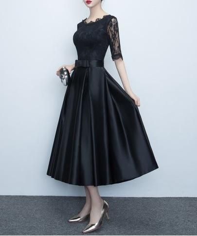 パーティードレス ロング エレガント 黒 ティアドロップ お洒落 花柄黒レーストップ/ロング/ドレス/パーティ/クール＆エレガント