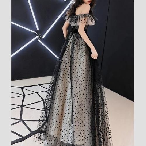 パーティードレス｜オフショルダー｜ポルカドット｜レディース