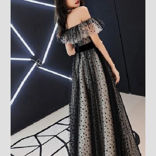 パーティードレス｜オフショルダー｜ポルカドット｜レディース