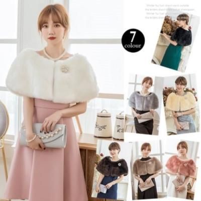フェイクファーショール|パーティーショール|結婚式用ショール フェイクファーショール|パーティーショール|結婚式用ショール
