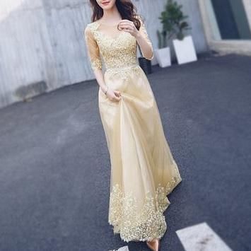 ロングドレス・ロング丈パーティードレス結婚式演奏会の上品な ロングドレス・ロング丈パーティードレス結婚式演奏会の上品な