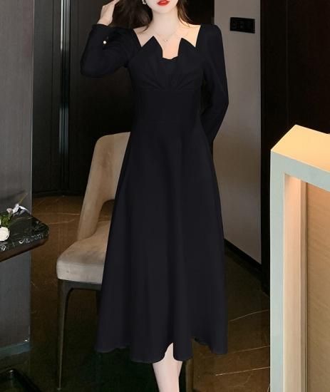 結婚式ドレス｜上品｜ブラック｜パーティードレス通販Dressy