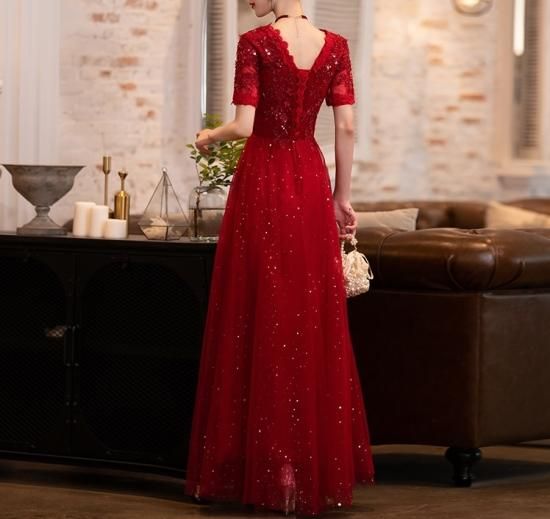 ロングドレス｜レンタル｜Vネック｜パーティードレス通販Dressy