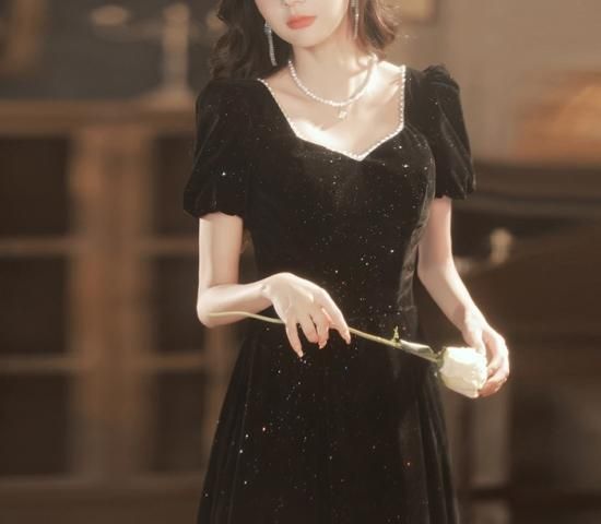 ドレス パールブラック ドレス専門店で購入 バックVデザイン総レースドレス(ブラック)H1-410BL-M | OTONA DRESS