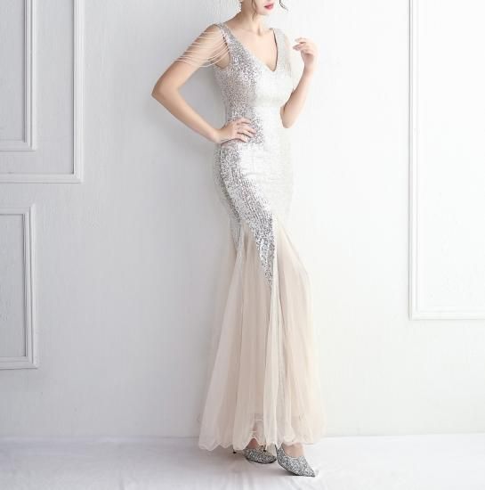 ロングドレス｜通販｜Vネック｜パーティードレス通販Dressy