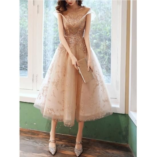 グラデ Aライン オフショル フレア パーティードレス パーティードレス|結婚式|Aライン|パーティードレス通販Dressy