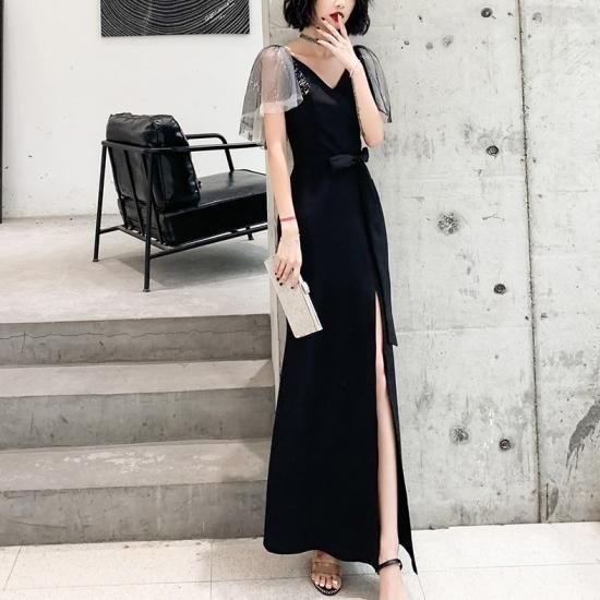 美ライン ロングコンビネゾン ウエストリボン 結婚式 パーティー 楽天市場】シフォンロングドレス パーティードレス ロング丈