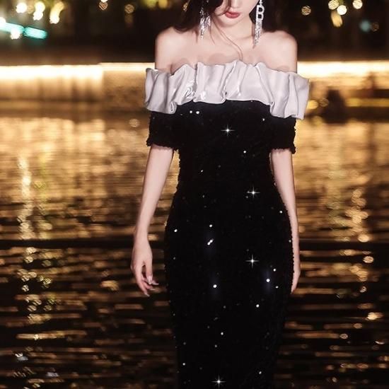 パーティードレス｜結婚式｜オフショルダー｜パーティードレス