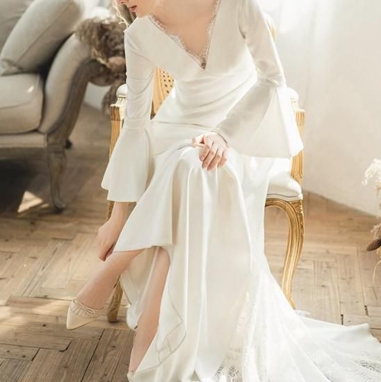 ウエディングドレス|Vネック|30代|パーティードレス通販Dressy ウエディングドレス|Vネック|30代|パーティードレス通販Dressy
