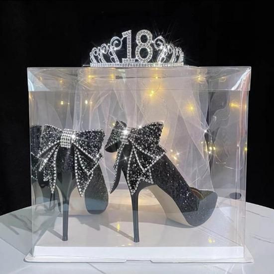 パンプス｜バックリボン｜キラキラ｜可愛いパーティドレス通販Dressy