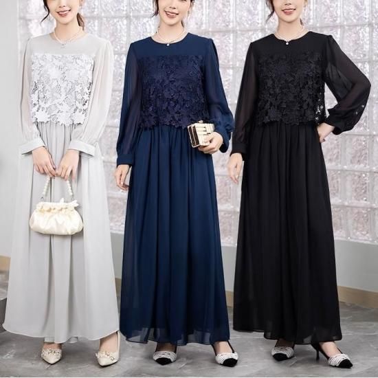 パーティードレス｜長袖｜シフォン｜パーティードレス通販Dressy