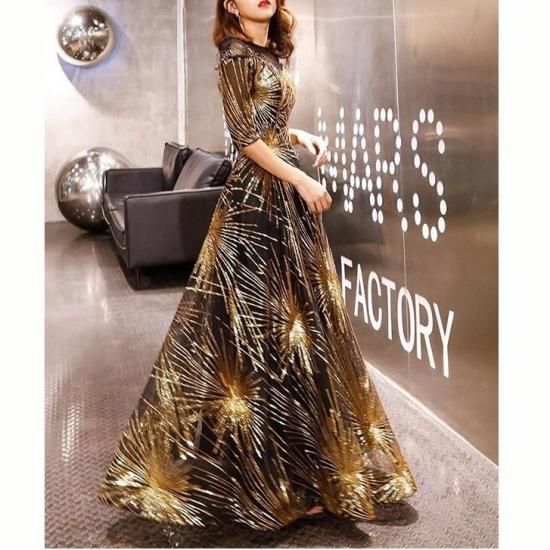 大人気✧スパンコール付きロングドレス女子会・パーティー・結婚式用 パーティードレス｜スパンコール｜ロング｜パーティードレス通販