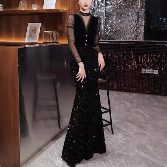 シンプルシアーロングドレス 結婚式 パーティー 上品デザイン niana 結婚式 ワンピース パーティードレス ジャガード シアー I