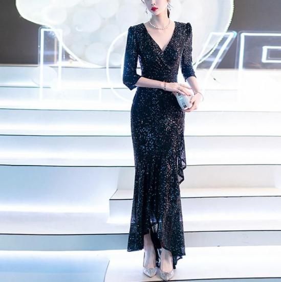 パーティードレス｜ロング｜フィッシュテール｜パーティードレス通販Dressy