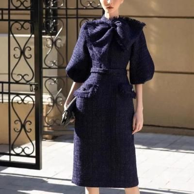 <img class='new_mark_img1' src='https://img.shop-pro.jp/img/new/icons14.gif' style='border:none;display:inline;margin:0px;padding:0px;width:auto;' />パーティードレス ロング ツイード リボン ワンピース エレガント 結婚式 お呼ばれ 卒業式 入学式 謝恩会 二次会 ディナー 演奏会 レセプション ホテル イベント dr01238