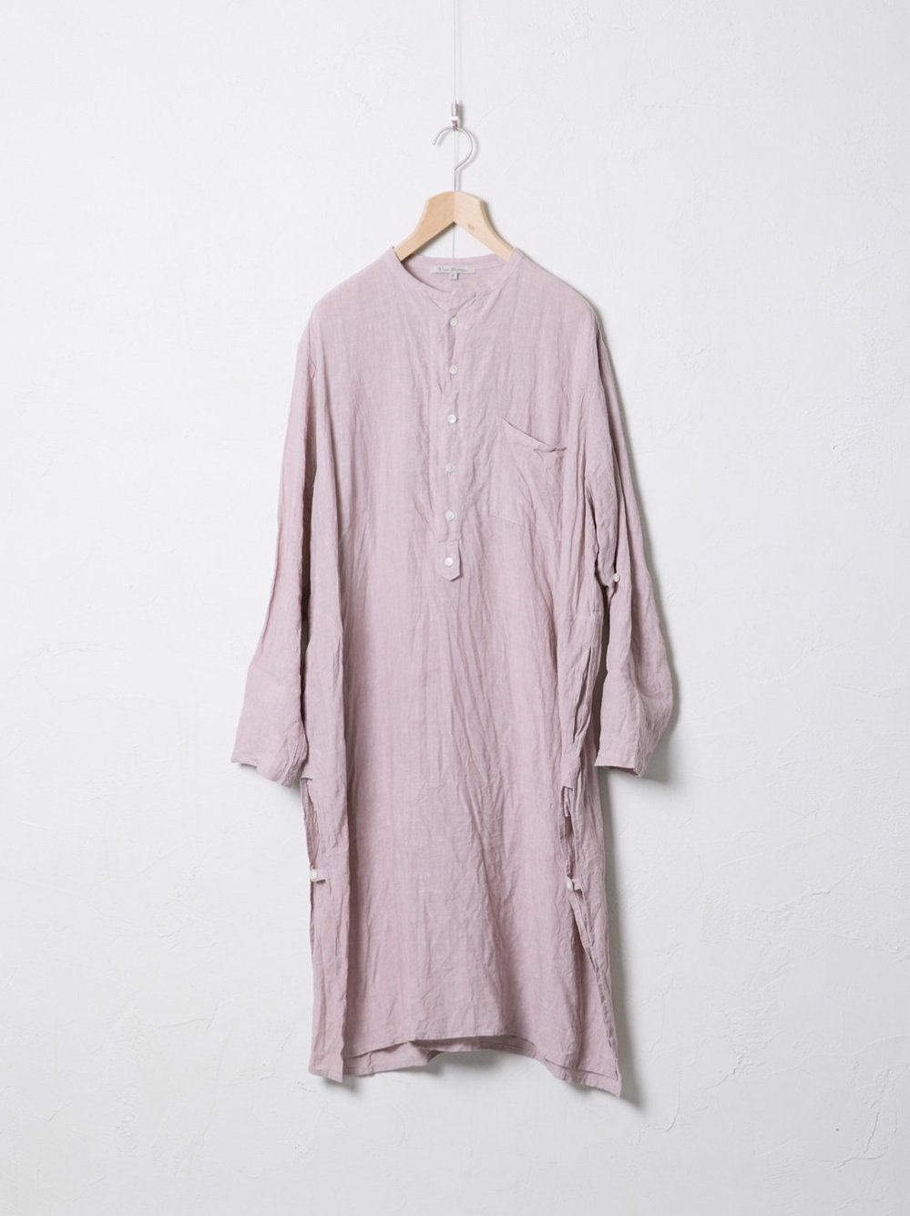 Washed 60/1 Linen カフタンロングシャツ