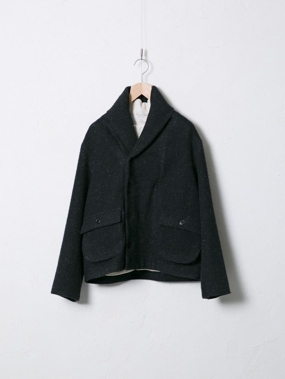 Wool Linen Soft Tweed ショールカラージャケット