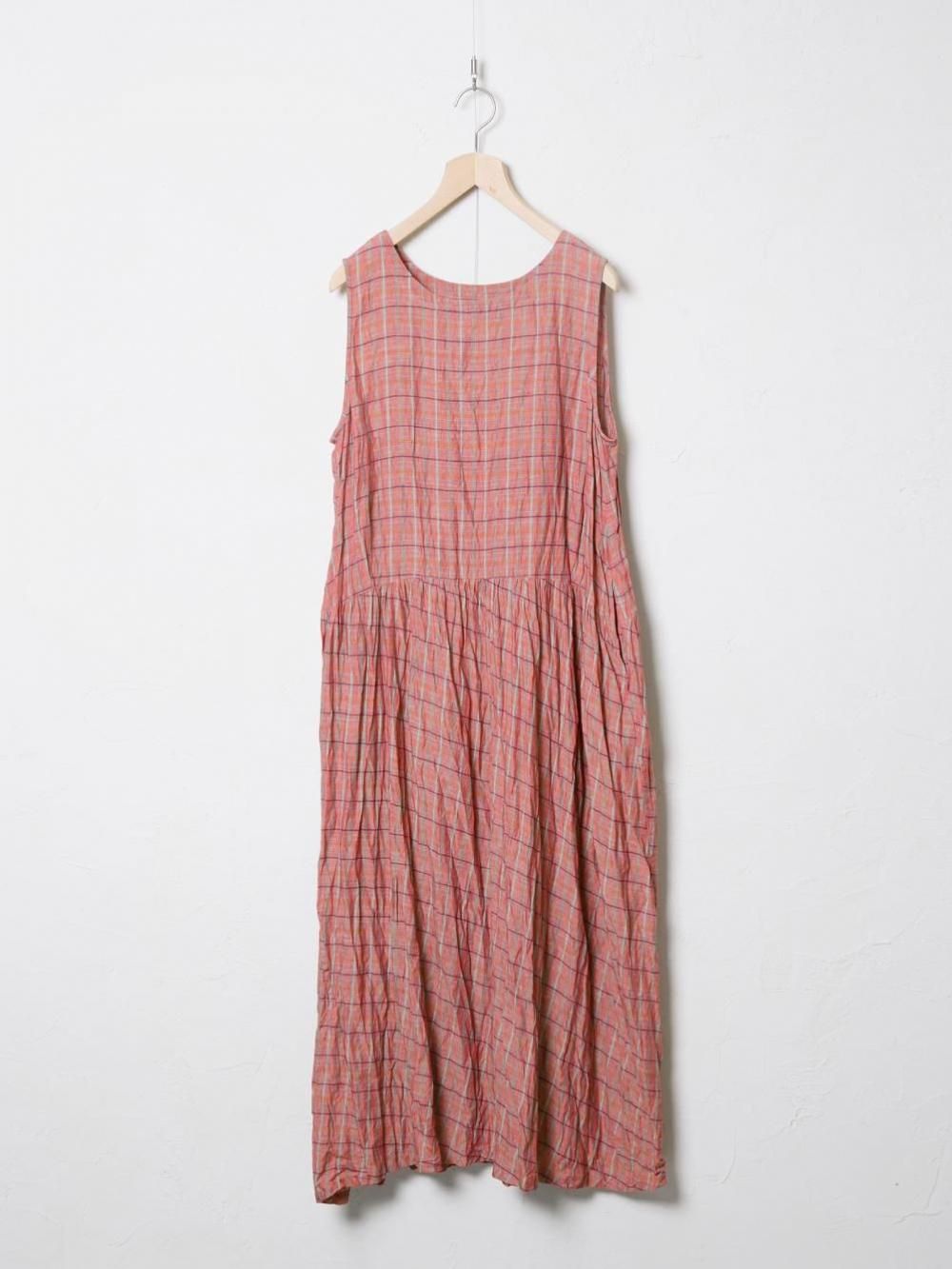 Vintage Check/Stripe 切替えドレス