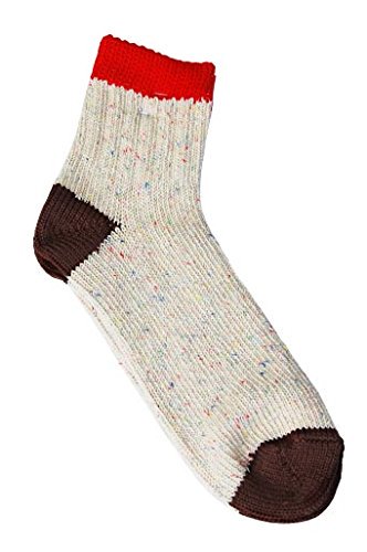 最高品質の靴下｜3本切替ネップソックス SOCKS HSX-010N RD/BR（レッド/ブラウン）