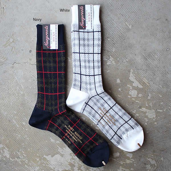Navy Roots / middle gauge jacquard sox