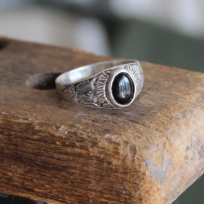 50s vintage black onyx silver signet ring ヴィンテージシグネットリング シルバー ブラックオニキス