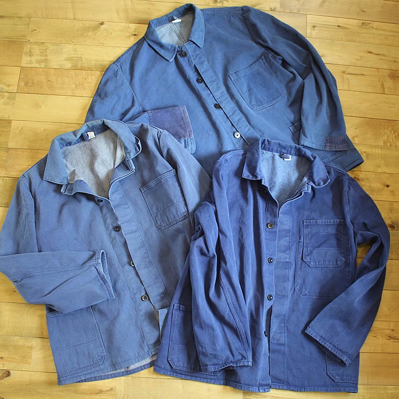 Vintage / german work jacket 前立て比翼、3種 (洗濯、乾燥機済)
