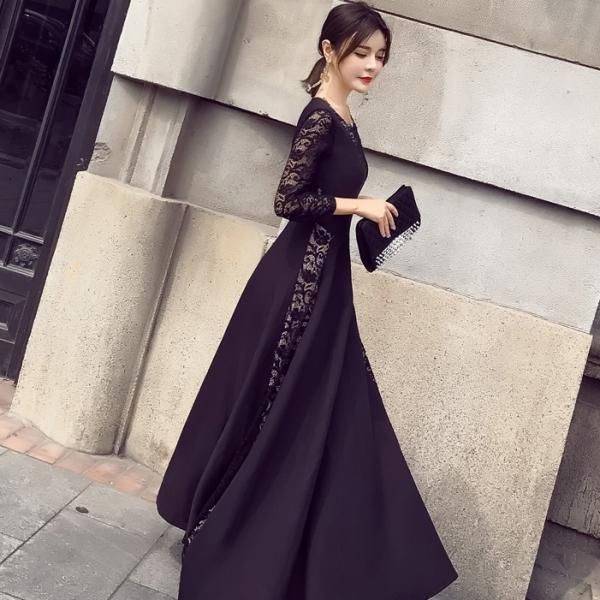 ロングドレス ロングワンピース マキシ丈 レース ブラック 結婚式 二次会 お呼ばれ 6 000円以上お買い上げで送料無料 マノンデザイン ロングドレス ロングワンピース マキシ丈 レース ブラック 結婚式 二次会 お呼ばれ 6 000円以上お買い上げで送料無料 マノンデザイン