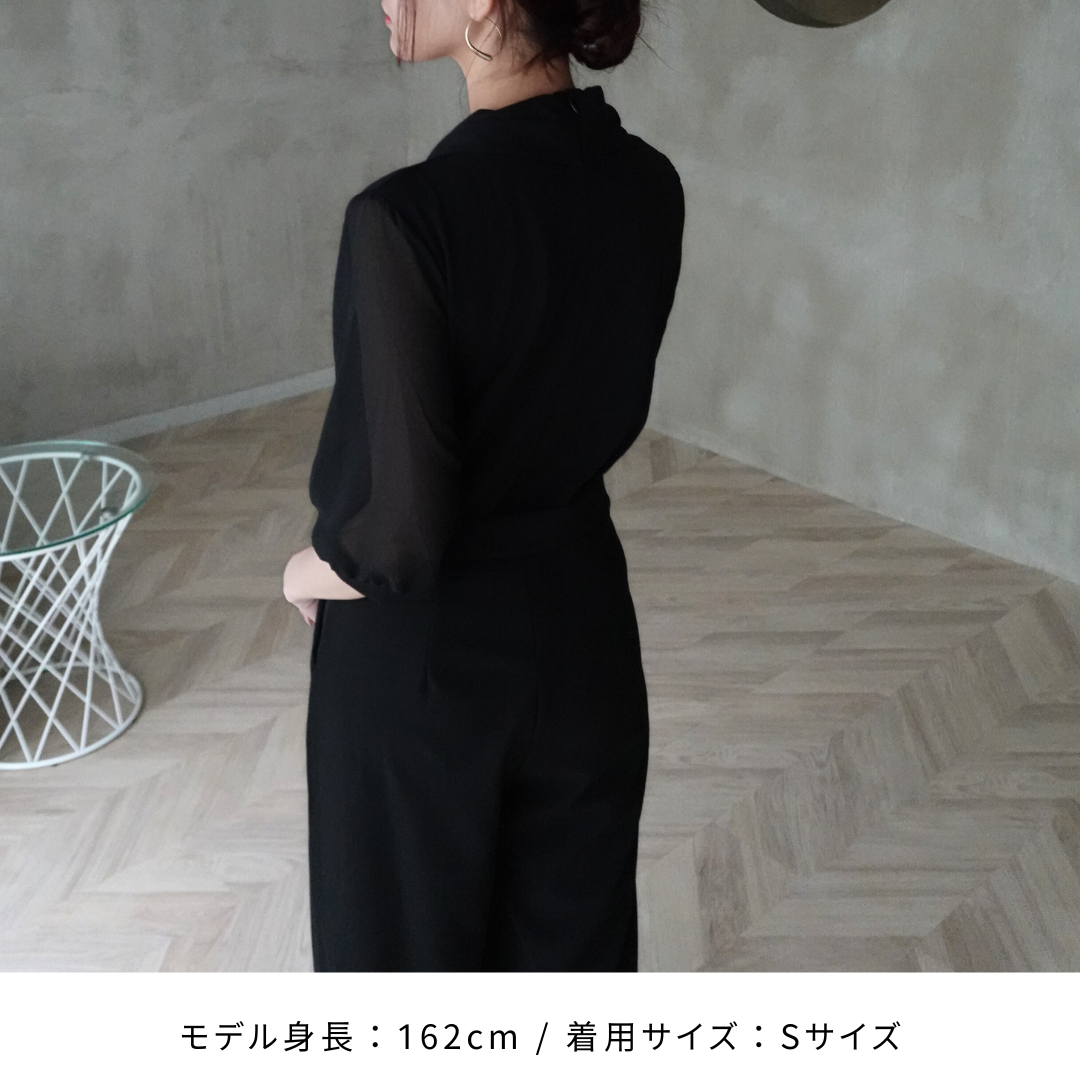 オフィス大人人気シャツワンピースロングパンツオールインワン 135034907_o4.png?