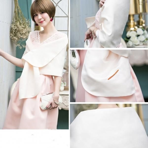 ショール ボレロ ストール 通し穴 エレガント 前結び 羽織り