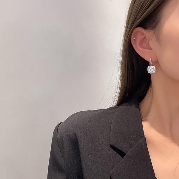 ピアス ジルコニア ドロップピアス キラキラ 揺れるピアス