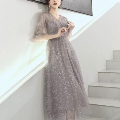 マノンデザイン VネックAラインドレス 黒 二次会 ドレス - manondesign マノンデザイン