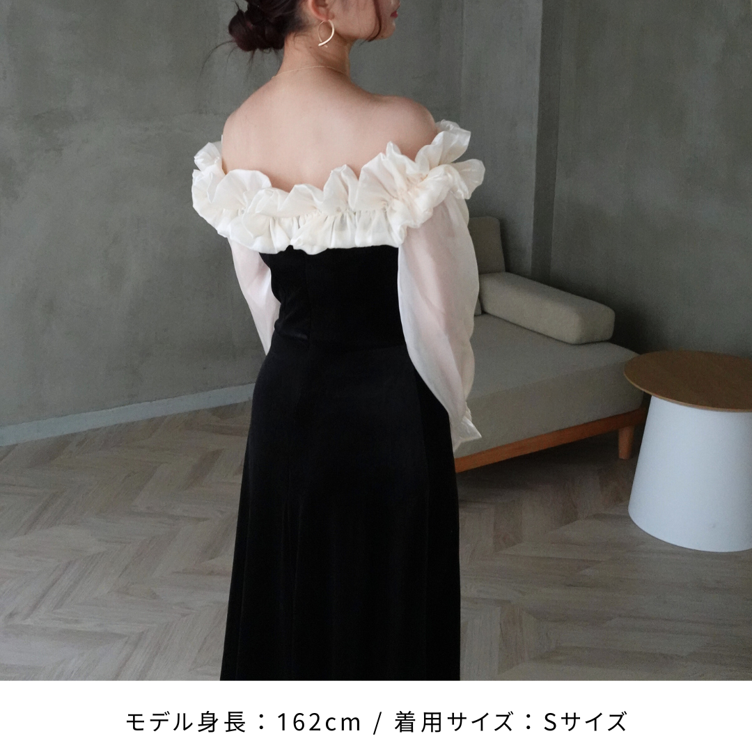 【極美品】ベロアオフショルダードレス 19986-1.jpg