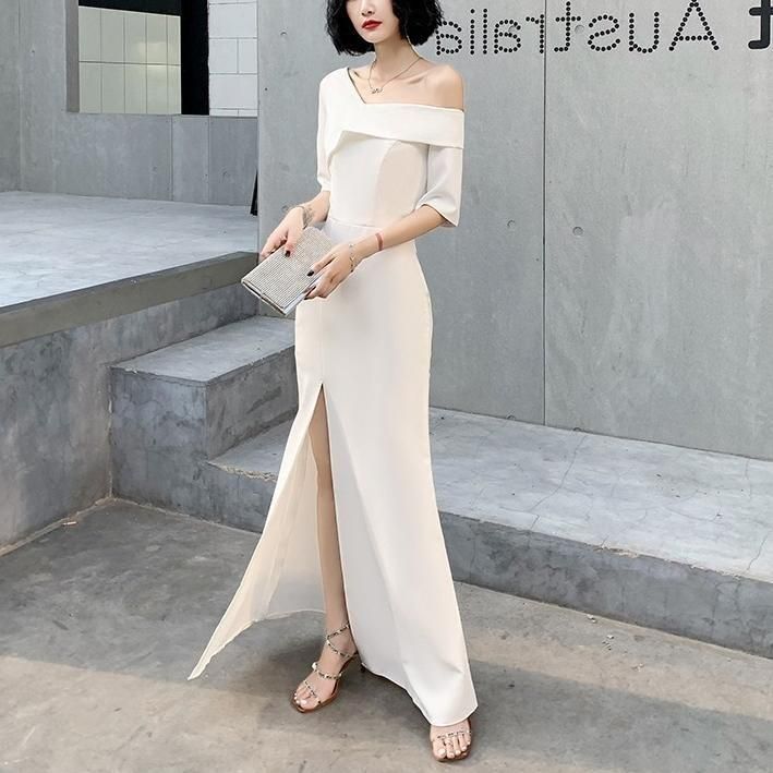 ドレス オフショルダー アシンメトリー タイト Iライン ハイ