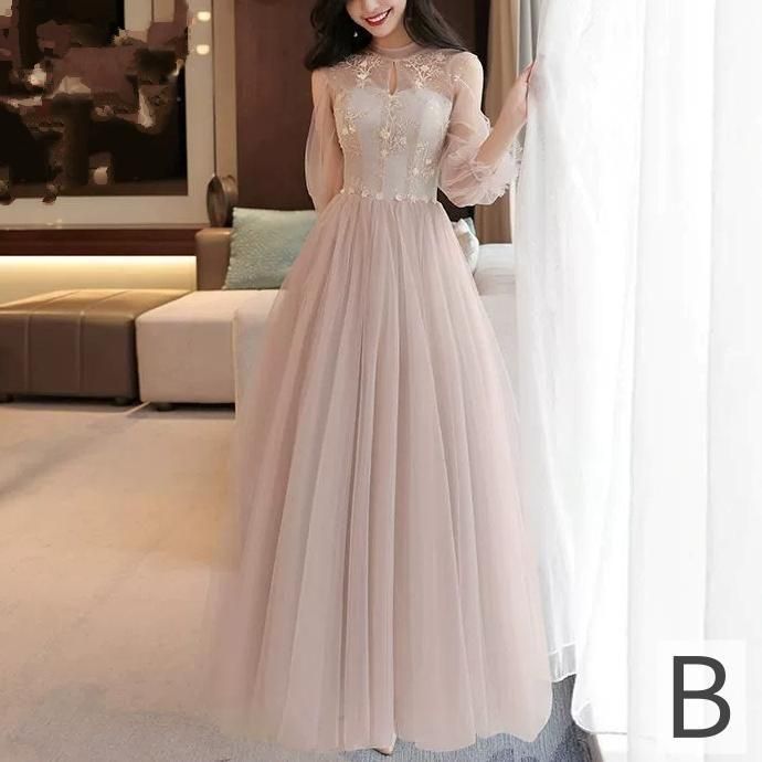 ドレス 花柄 刺繍 Vネック モックネック スクエアネック ドレス 花柄 刺繍 Vネック モックネック スクエアネック