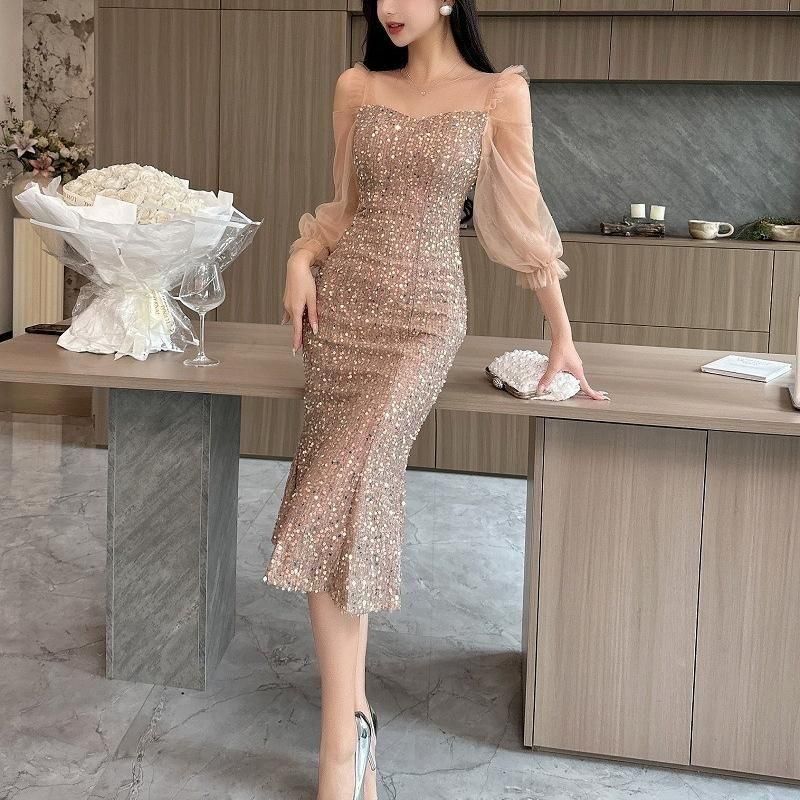 GL2662＊スパンコール織レース✖️サイドシアードレスbkM GL2662＊スパンコール織レース✖️サイドシアードレスbkM - メルカリ