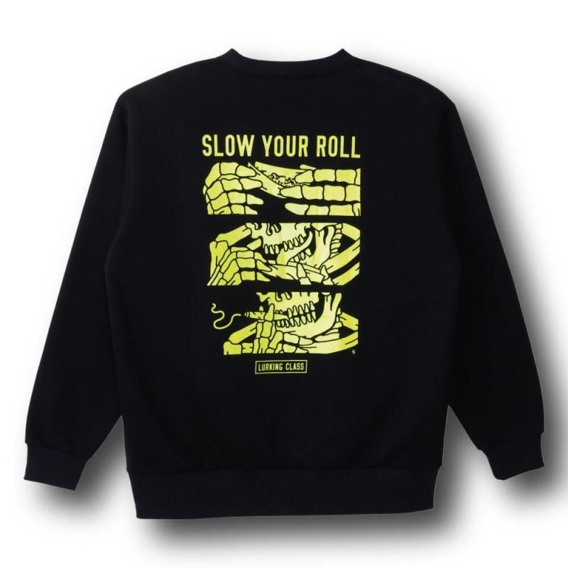 <img class='new_mark_img1' src='https://img.shop-pro.jp/img/new/icons1.gif' style='border:none;display:inline;margin:0px;padding:0px;width:auto;' />SLOW YOUR ROLL CREW - BLACK