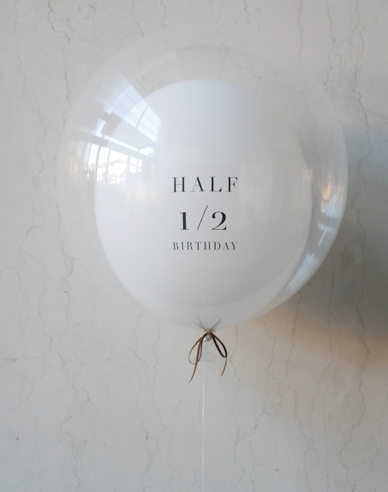 【送料無料！】表:Half 1/2 Birthday 裏:6month バブルバルーン