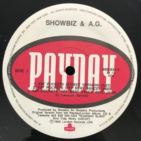 SHOWBIZ & A.G. - FAT POCKETS - 【Komony Records】