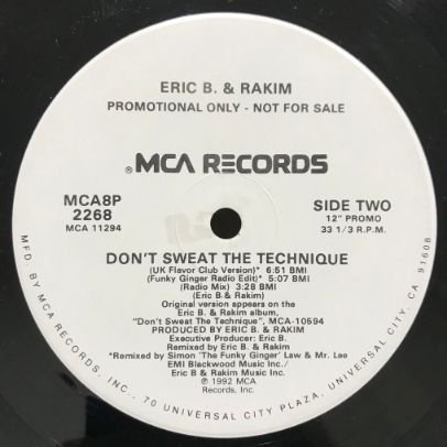 DON'T SWEAT THE TECHNIQUE/ERIC B \u0026 RAKIM - 洋楽