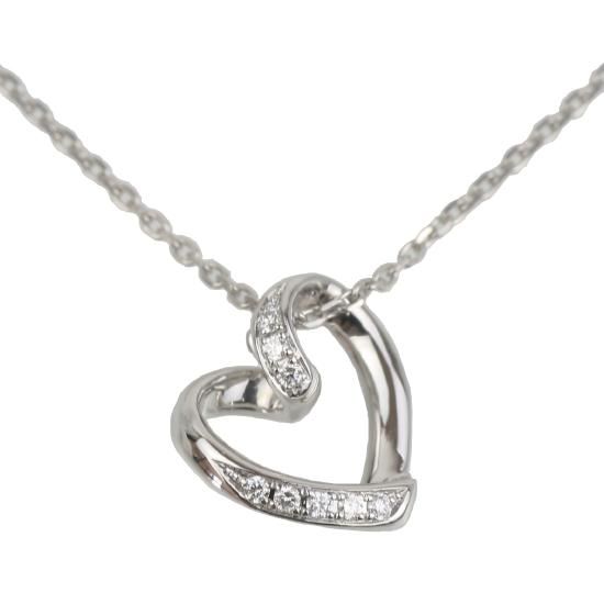 シルクハートネックレス ／プラチナPt900・ダイヤモンド - FLACIA