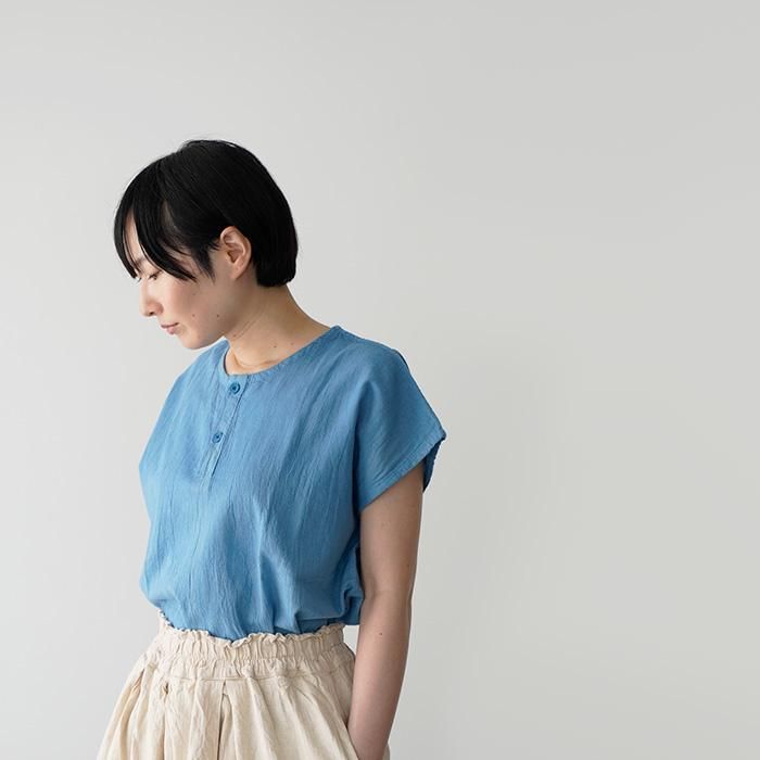 ヂェン先生の日常着 ヘンリーネックフレンチトップス